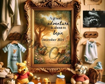 Winnie the Pooh Pregnancy Announcement | Social Media | Winnie the Pooh Baby Announcement | Digital Pregnancy Announcement | Pooh Bear