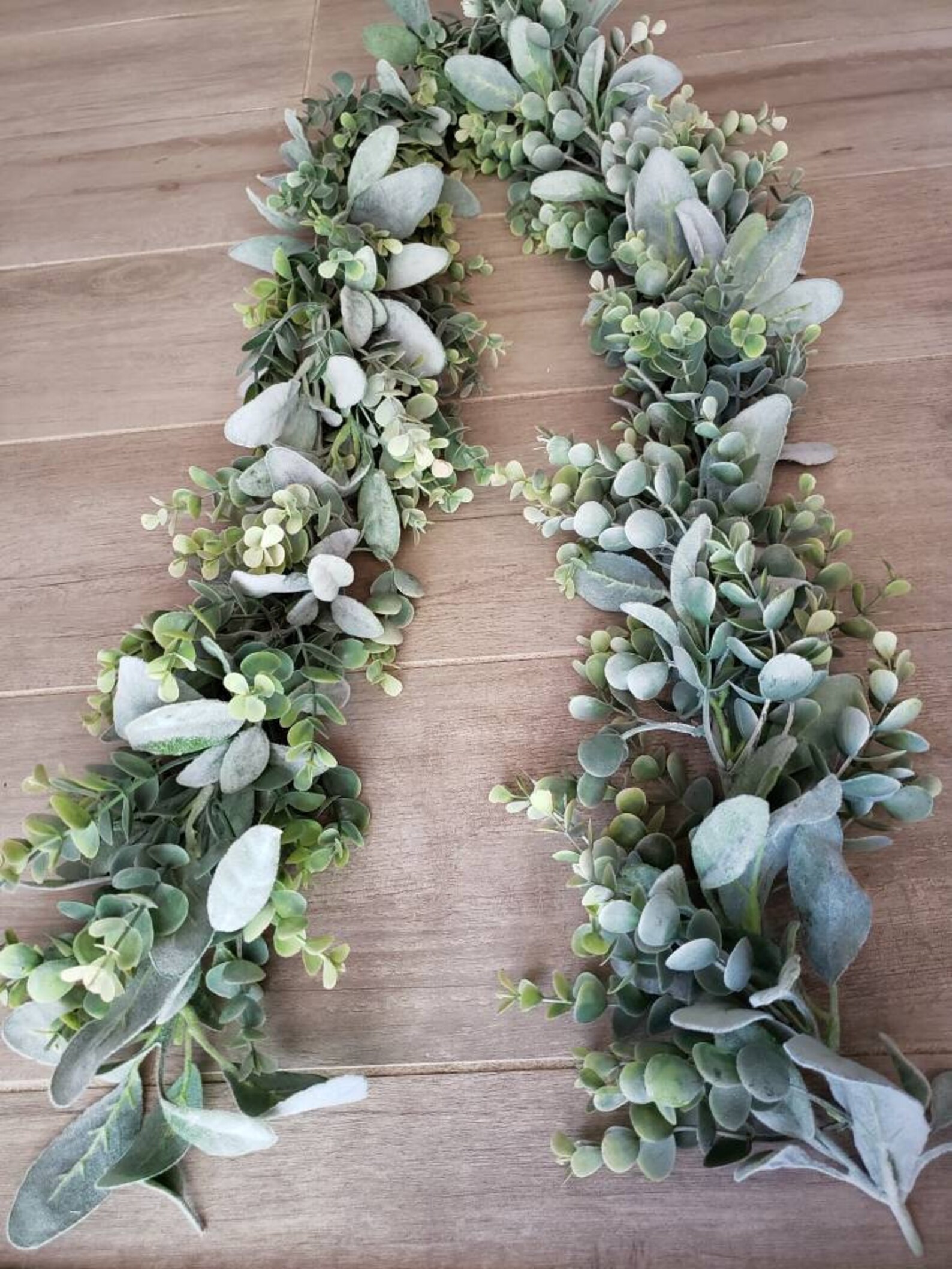Lambs Ear Eucalyptus Greenery Garland Rustic Wedding Table Etsy
