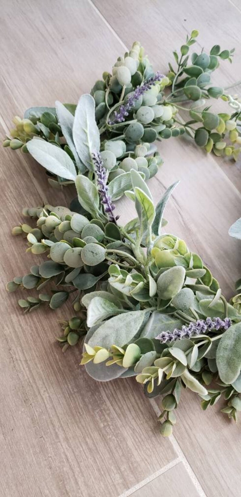 Lambs Ear Eucalyptus Greenery Garland With Lavender Rustic Etsy