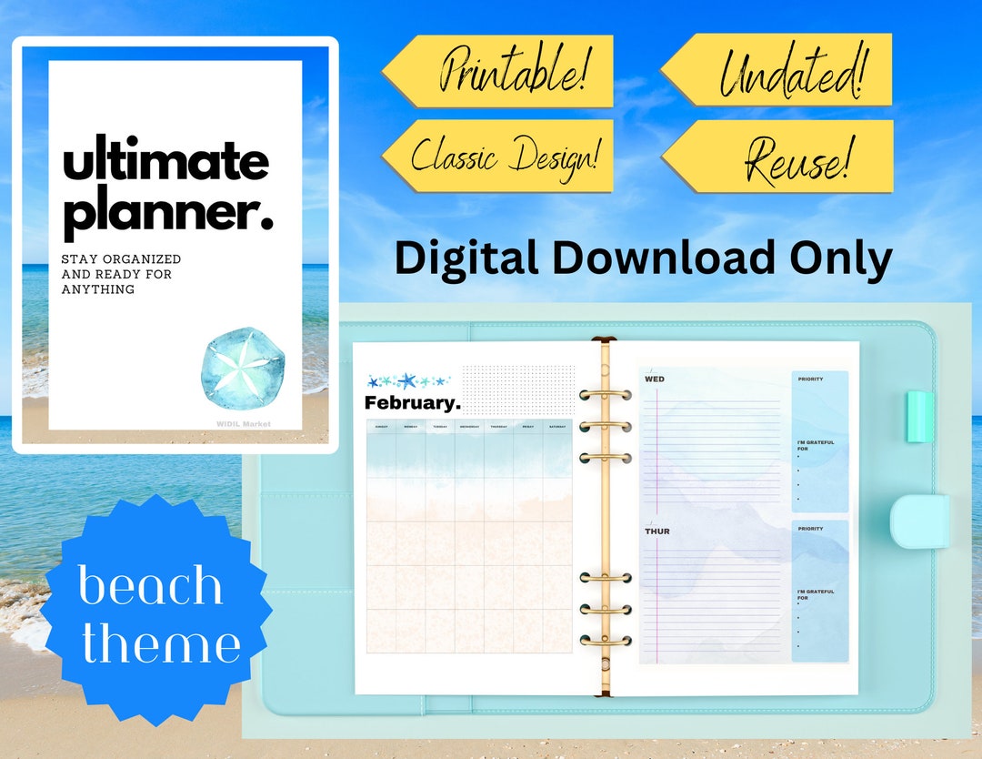 Ultimate Planner, Printable Planner, Reusable Planner, Undated Planner