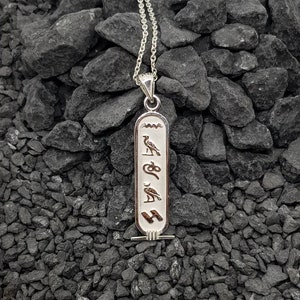 Personalized Cartouche Pendant Name Necklace, Your Name into Ancient Egyptian Hieroglyphic language, Cartouche Jewelry.