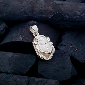 Doppelseitiger Skarabäus Anhänger, Skarabäus Anhänger, Sterling Silber Skarabäus Kette, Schmutzkäfer Anhänger, Skarabäus Schmuck
