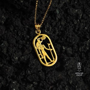 Gold Anubis Necklace, 14k Gold Vermeil overSterling Silver, Anubis Pendant, Egyptian Revival, God Anubis Jewelry