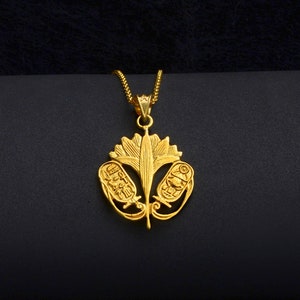 Gold Lotus Necklace, 14k Gold Vermeil Over Sterling Silver, Lotus Flower Pendant, Egyptian Flower Lotus Jewelry.