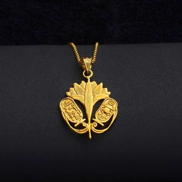 Collier Lotus en or, Vermeil or 14k sur argent sterling, Pendentif fleur de lotus, bijoux en lotus de fleurs égyptiennes.