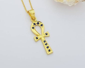 large sterling silver ankh pendant