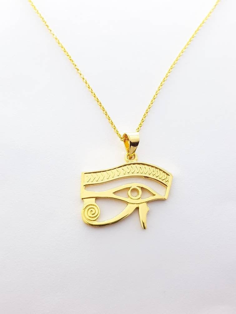 14k gold eye of horus necklace