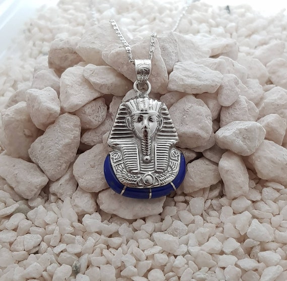 Pendentif Masque Toutankhamon Argent 925 - Bijou Égyptien Antique - Cadeau Histoire & Archéologie
