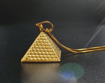 アクセサリー A&G Stud Pyramid Pendant Gold Pyramid Necklace, Giza Pyramid Pendant, 14k Gold