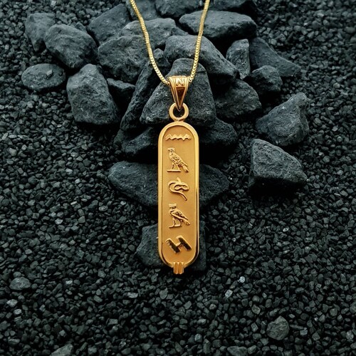 Gold Cartouche Necklace Personalised 