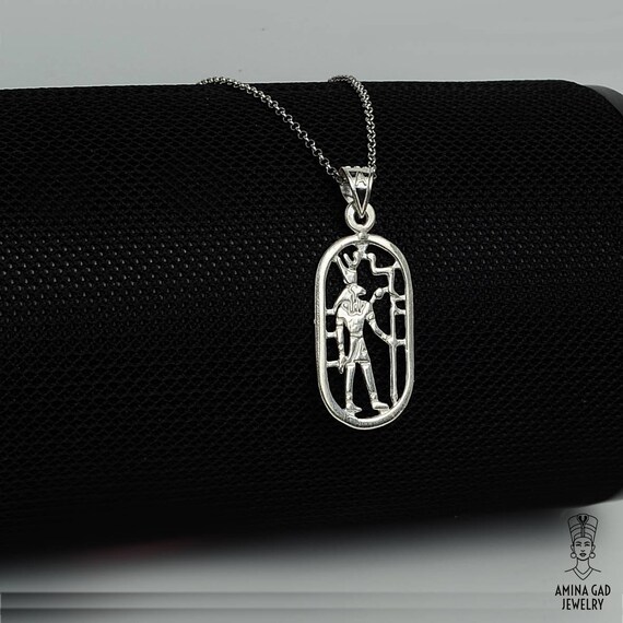 Sterling Silver God Seth Pendant - Egyptian Necklace - Etsy