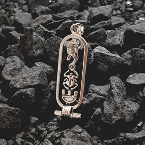 Tutankhamun Cartouche Necklace, Sterling Silver Tutankhamun Necklace, King Tut Pendant.