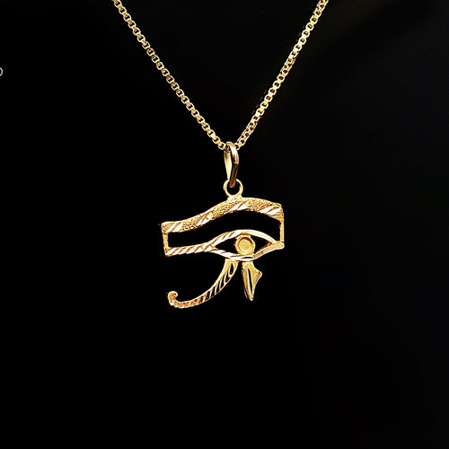 Gold Eye of Horus Pendant 18k Gold 