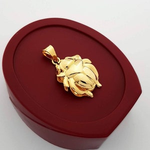 Large Royal Scarab Gold Necklace, 14k Gold Vermeil Over Sterling Silver Egyptian Scarab Necklace, Egyptian Scarab Pendant.