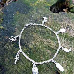 Sterling Silver Egyptian Eye of Horus Bead for European Charm Bracelet Jewelry