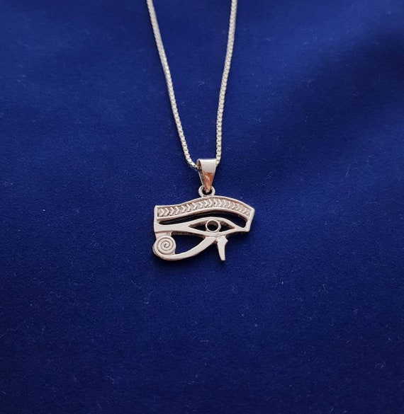 Ciondolo egiziano Proteggi occhio di Horus in argento sterling 925