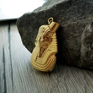 14K guld King Tut-halsband: Egyptiskt hänge i sterlingsilver bild 2