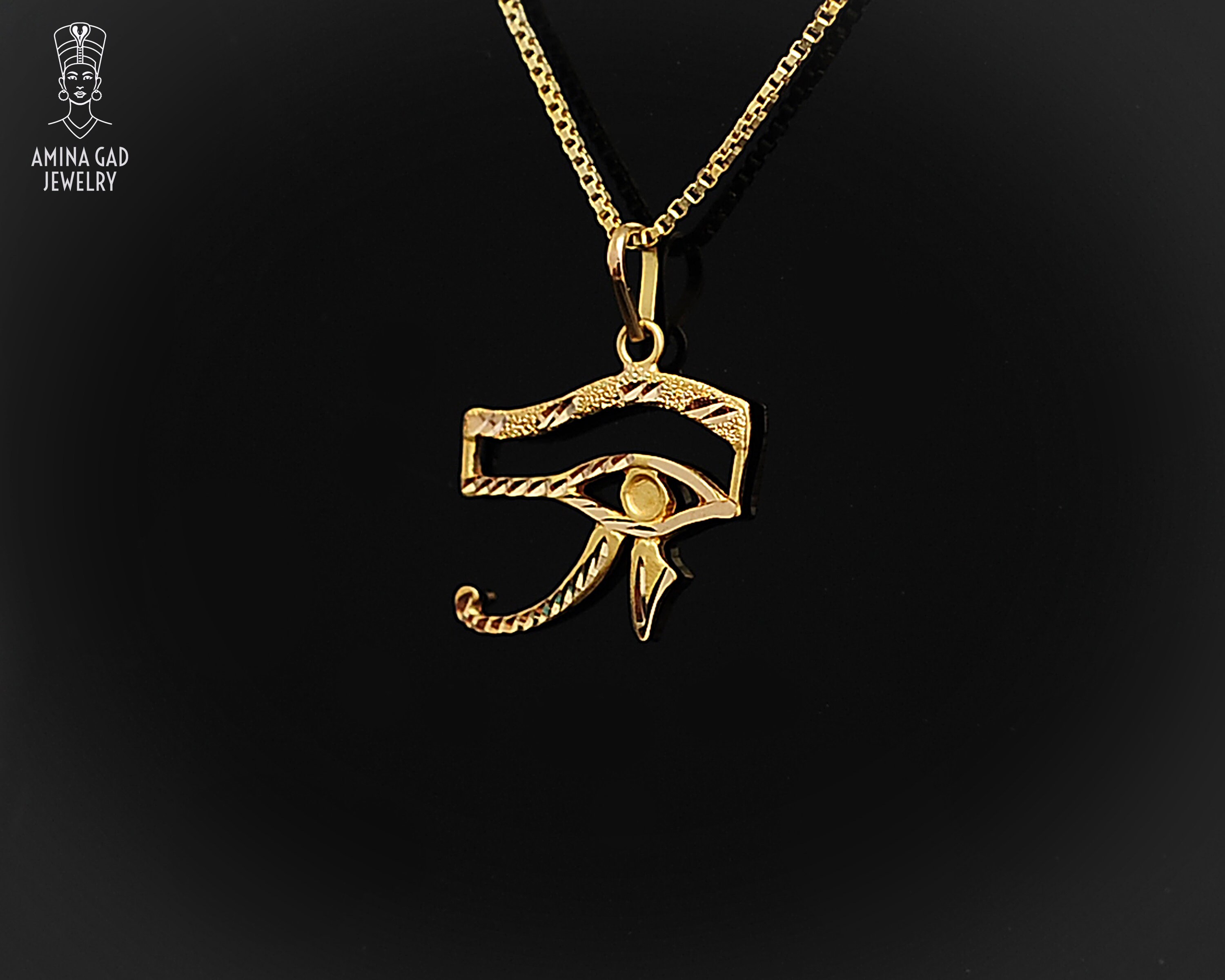 Gold Eye of Horus Necklace 18k Gold Horus Eye Necklace Etsy