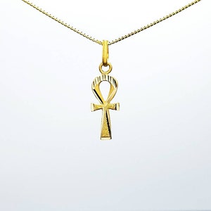 18k Gold Ankh Pendant, Real Solid Gold Ankh, Egyptian Key of Life, Gold Ankh Jewelry.