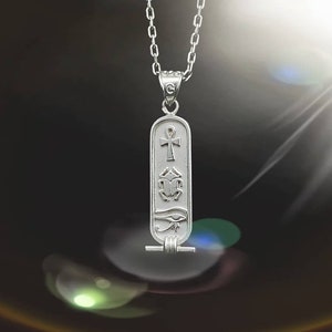 Doublesided Cartouche Name Necklace, Sterling Silver Cartouche, Ancient Egyptian Hieroglyphic language, Cartouche Pendant, Cartouche jewelry