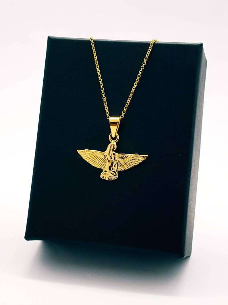 Winged Isis Large Gold Isis Necklace Isis Pendant 14k Gold Vermeil over Sterling Silver Isis Jewelry Egyptian Goddess