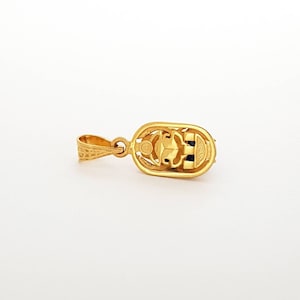 Medium Blue Turquoise Scarab Necklace, 14k Gold Vermeil Scarab Pendant, Doublesided Egyptian Beetle Necklace, Royal Scarab Jewelry