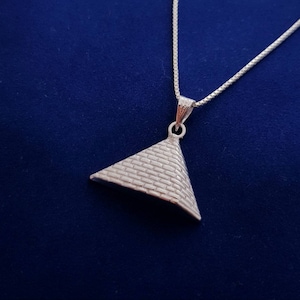 Piramideketting van Gizeh, sterlingzilveren piramideketting, piramidehanger, grote piramide-sieraden
