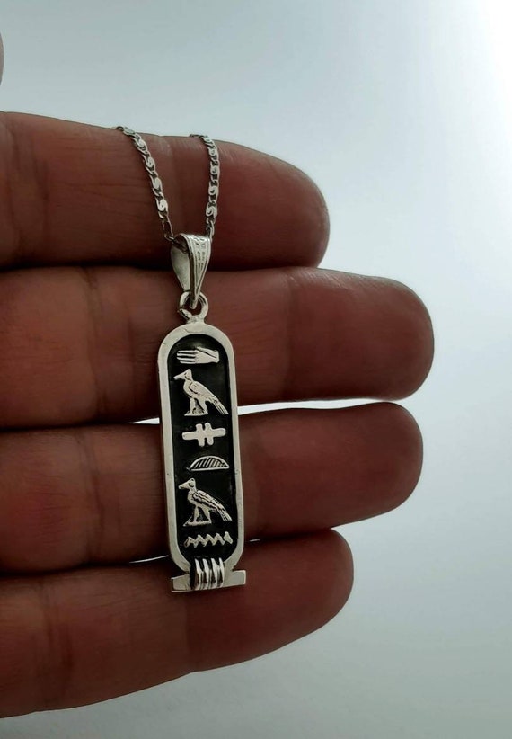 Egyptian Necklace Hieroglyphic Jewelry Egyptian Pendant, Egyptian  hieroglyphics writing, Muslim Egyptian symbol necklace Hieroglyphic Symbol  | Wish