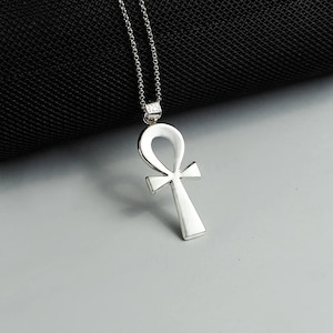 Ankh Necklace, Sterling Silver Ankh Pendant, Key of The Life, Ancient Egyptian Ankh Jewelry.