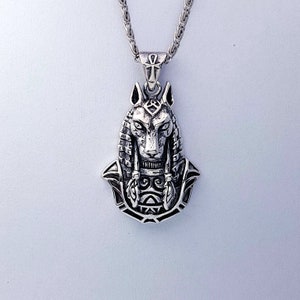 Anubis Necklace, Sterling Silver Anubis Pendant, God of Death, God Anubis Jewelry