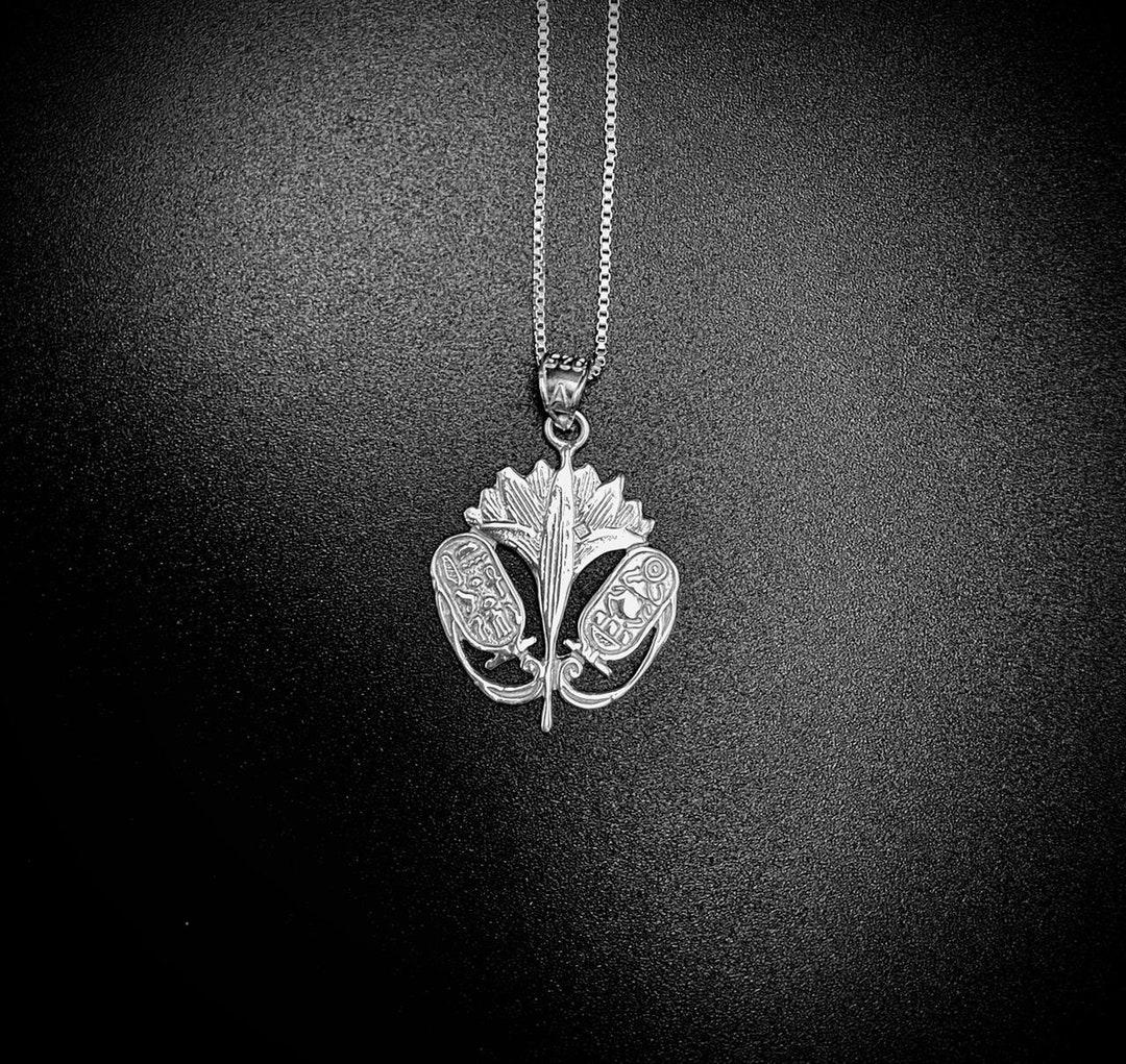 Lotus Necklace, Sterling Silver Louts Necklace, Lotus Flower Pendant, Egyptian Flower Lotus