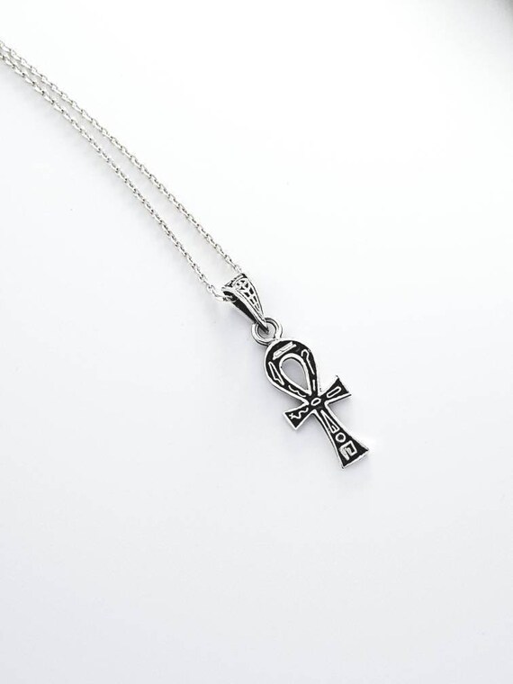 Ankh Necklace Sterling Silver Ankh Pendant Key of The Life Ancient Egyptian Ankh Jewelry
