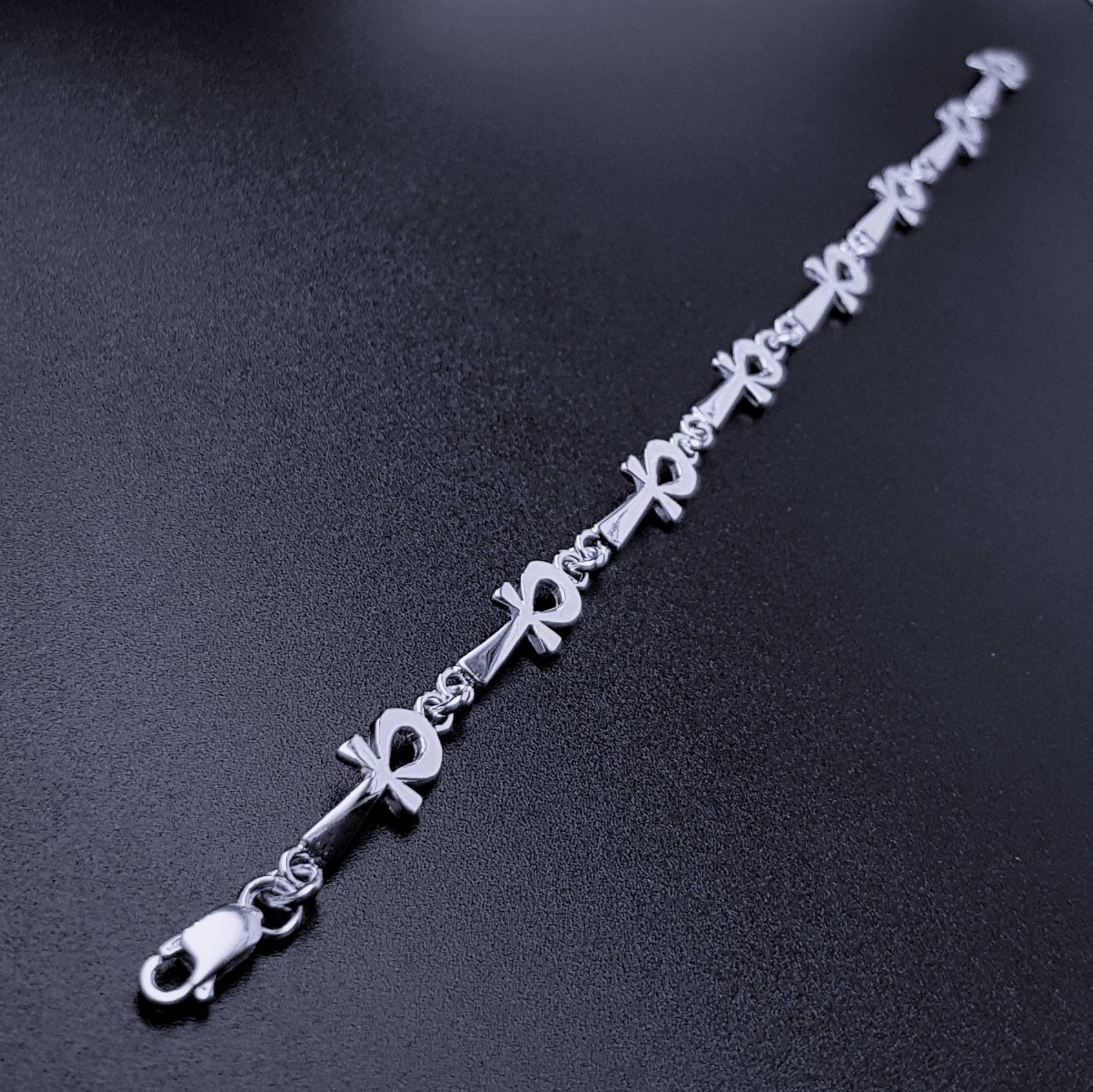 Silver shop ankh bracelet