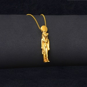 Gold Sekhmet Necklace, 14k Gold Vermeil over Sterling Silver Gold Sekhmet Pendant, Egyptian Goddess Sekhmet, Sekhmet Jewelry.