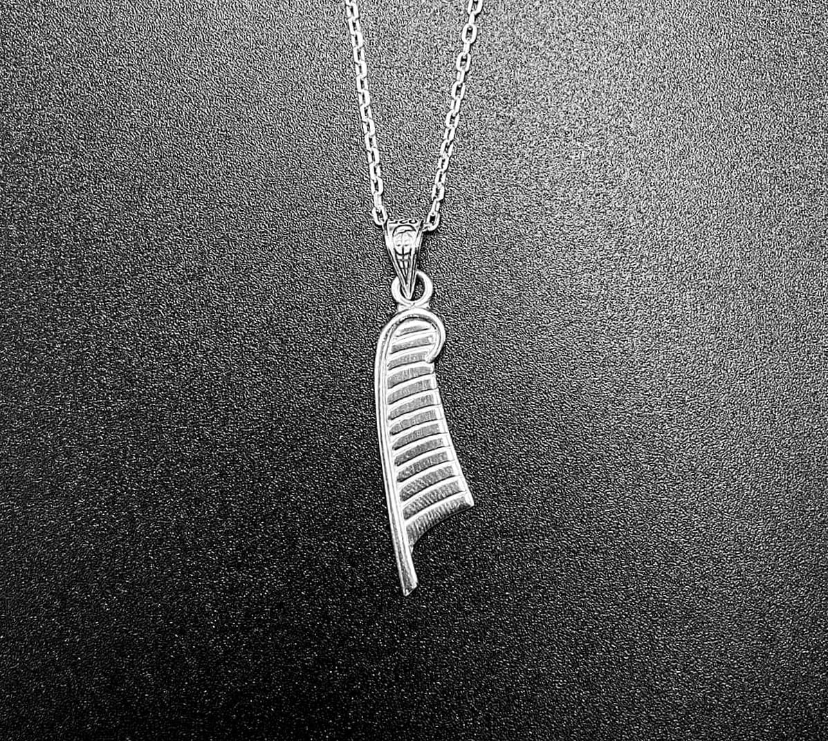 Large Sterling Silver Ma'at Feather Necklace Egyptian Etsy