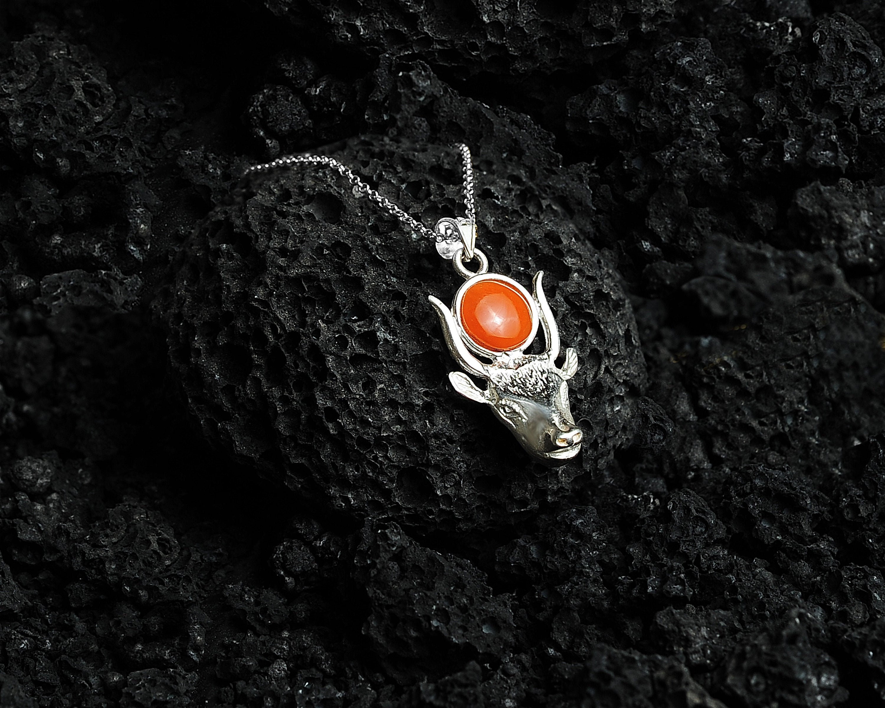 Hathor Goddess Cow Necklace Sterling Silver Hathor Goddess