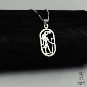 Anubis Necklace, Sterling Silver Anubis Pendant, Egyptian Revival, God Anubis Jewelry