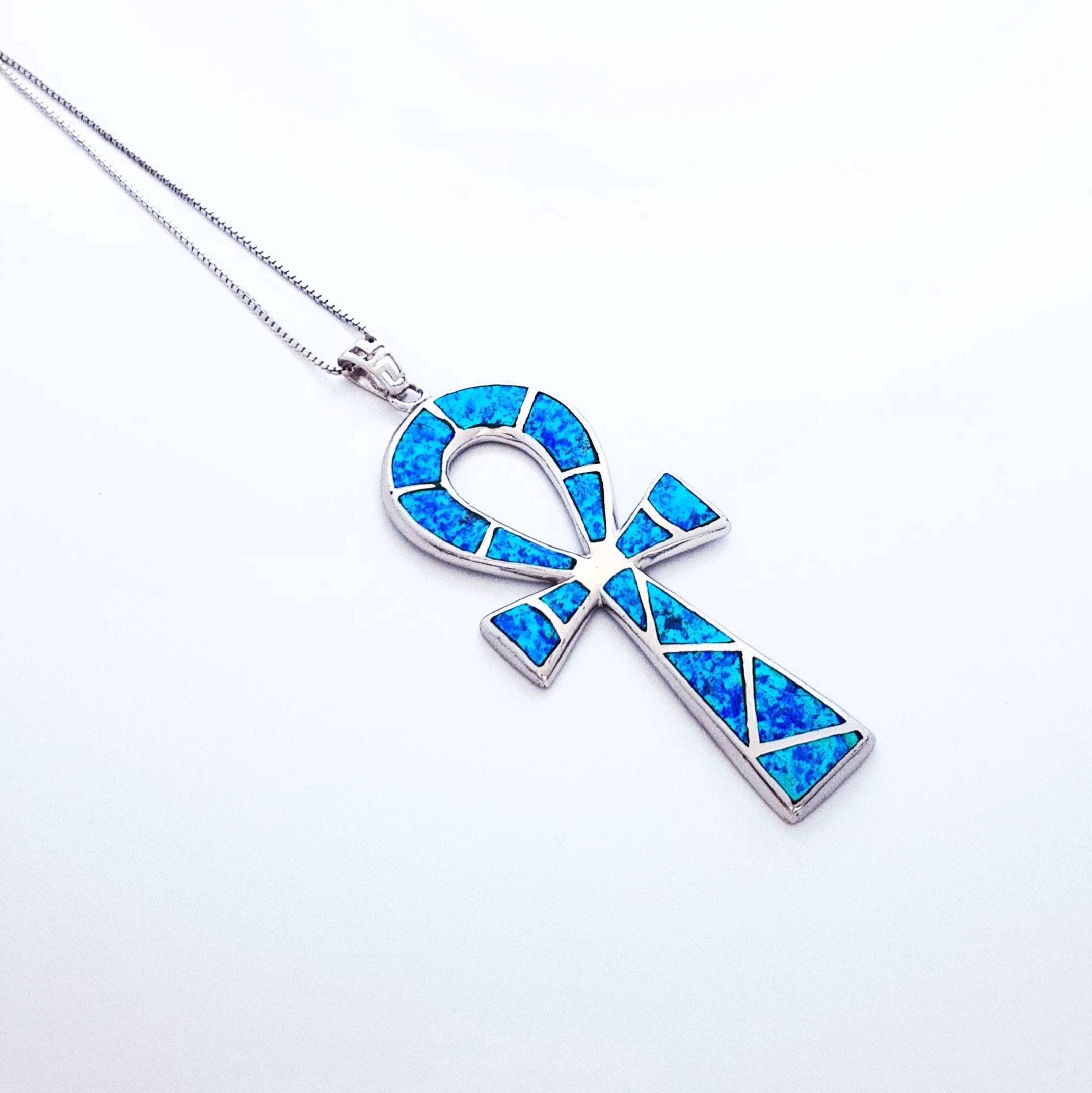 large sterling silver ankh pendant