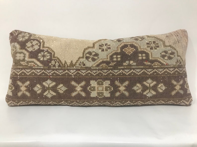 Faded Carpet Pillow Vintage Pillow Lumbar Pillow Cover Decorative Pillow 16\u201d X 38\u201d Inches Muted Pillow Cover