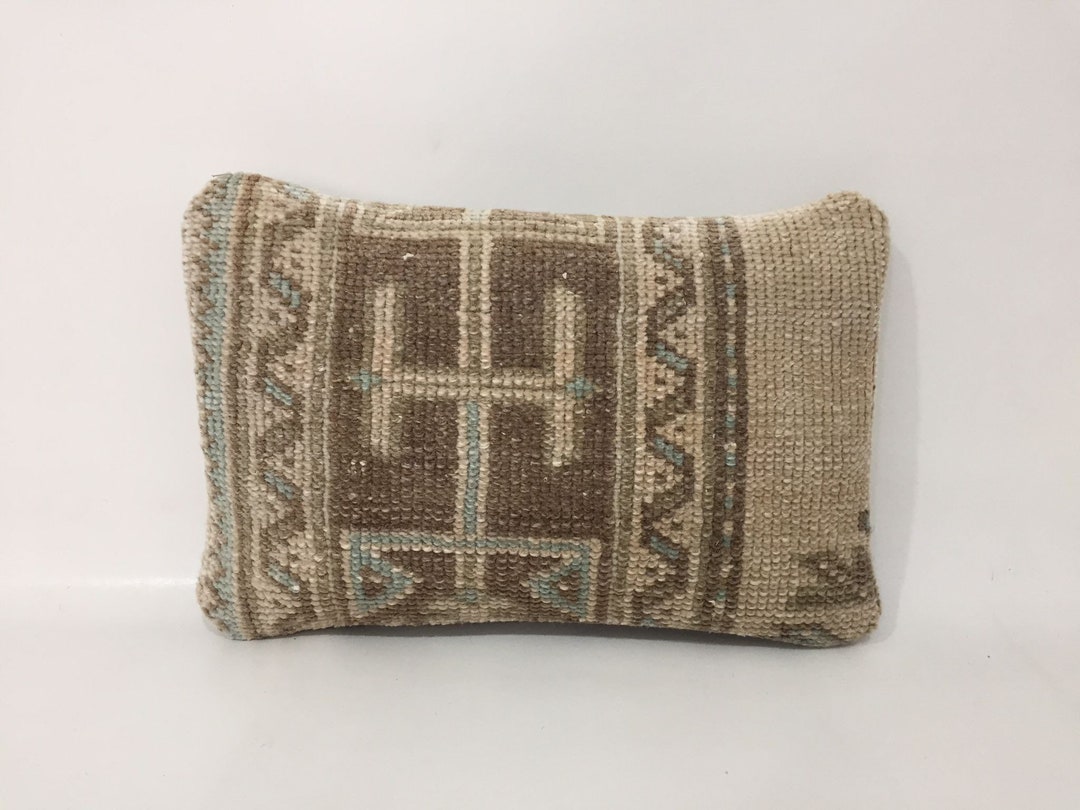 10x16 Carpet Pillow, Wool Pillow, Boho Pillow, Home Living, Vintage