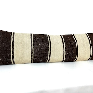 Kilim Pillow, Long Pillow,Lumbar Pillow, Striped Pillow, Kilim Cushion, Kilim Pillow Case, 12 x 42 inches Long Lumbar Pillow, Kilim Pillows
