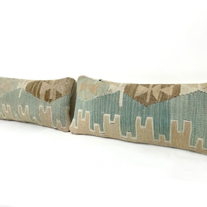 Long Lumbar Cover, Pair Pillow Cover, Lumbar Pillow, Handmade Pillow, Vintage Pillow, Long Pillow Cover, Wool Pillow Cover, 8” X 20”