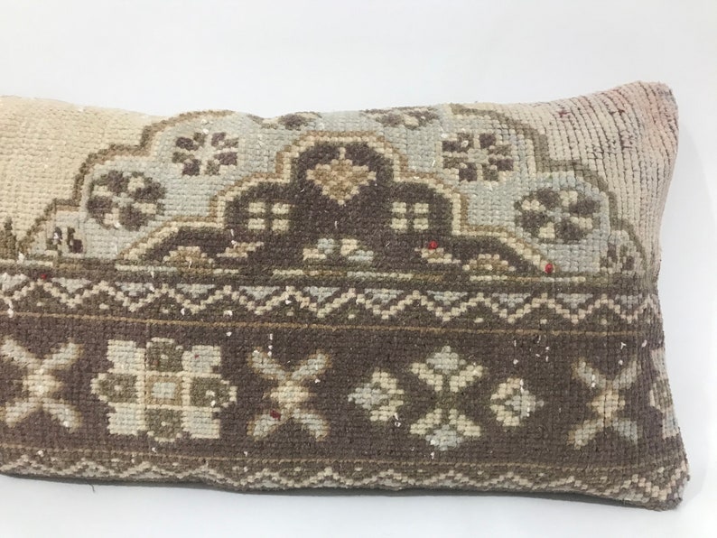 Faded Carpet Pillow Vintage Pillow Lumbar Pillow Cover Decorative Pillow 16\u201d X 38\u201d Inches Muted Pillow Cover