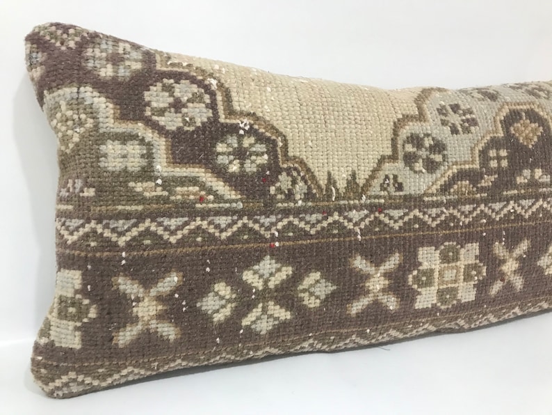 Faded Carpet Pillow Vintage Pillow Lumbar Pillow Cover Decorative Pillow 16\u201d X 38\u201d Inches Muted Pillow Cover