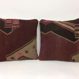 Matching Pillow Cover, Kilim Pillow Cover, Pair Pillow Cover, Kilim Cushion Cover, Turkish Pillow Cover, 16” X 16” Inches Pillow