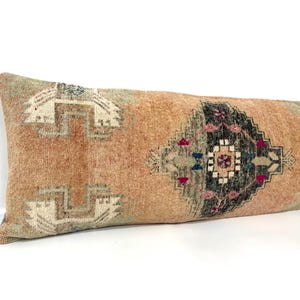 Extra Long Antique Carpet Pillow Cover, Bedroom Long Pillow, Long Lumbar Pillow Cover, Antique Rug Pillow, Bedding Long Pillow 15x39 inches