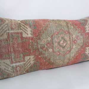 Long Bed Pillow, Bedding Pillow , Wool Pillows, Aztec Pillow, Kilim Cushion, Kilim Pillow, Large Pillow, Large Cushion, 15 X 32 Inches