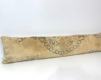 Almohada extralarga, almohada lumbar vintage hecha a mano, cojín estilo boho de 30 x 140 cm (12 x 55 pulgadas)