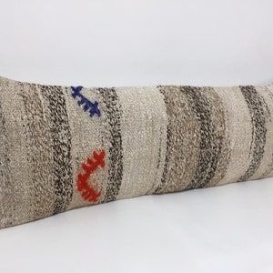 12&#39;&#39; X 36&#39;&#39; Bedding Cushion Cover, Hippie Decor, Kilim Pillow Cover, Vintage Pillow, Cotton Pillow Cover, Long Pillow Cover, Bed Pillow Case