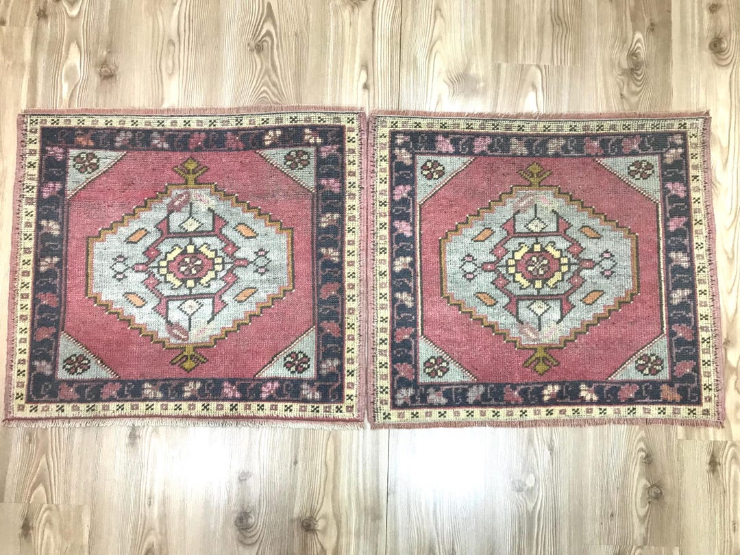 Vintage Small Turkish Area Wool 2x2 Rustic Home Decor Rug, Boho 2x2 ...